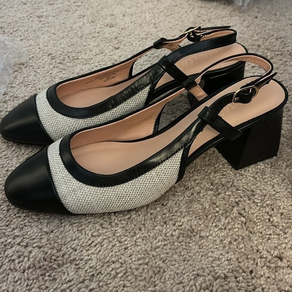 J Crew Layne cap toe heels in Spanish canvas BX885 - Picture 2 of 5